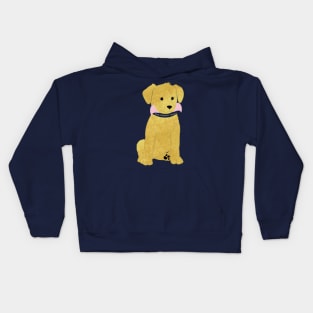 Cute Preppy Golden Retriever Puppy Kids Hoodie